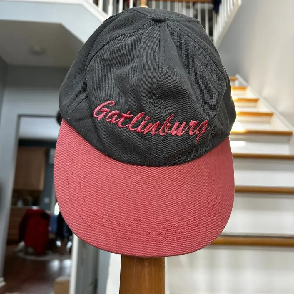 Vintage Gatlinburg Souvenir Hat Grey Hat, Pink Bill J HATS - Picture 3 of 9